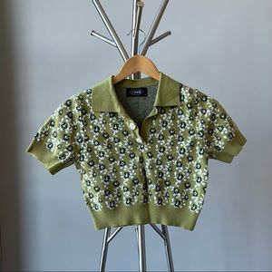 Cider Cropped Floral Sweater